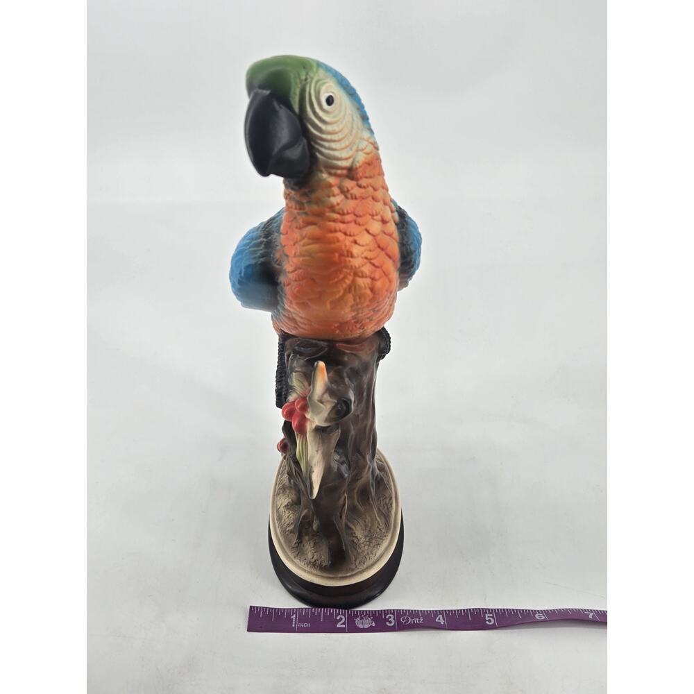 Mid Century 1960s Japanese Ceramic Blue Macaw Parrot Figurine Vintage 11 Inch - Picture 11 of 12